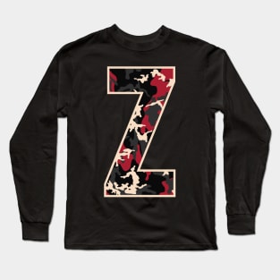 Initial Capital Letter Z Camo Alphabet Gift Women Men Boys Girls Long Sleeve T-Shirt